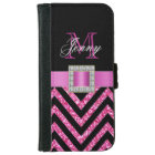 HOT PINK BLACK CHEVRON GLITTER GIRLY