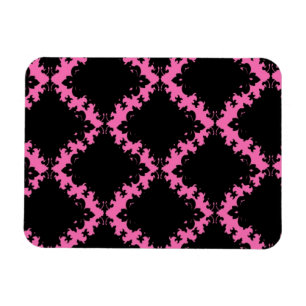 hot pink black diamond mod damask magnet