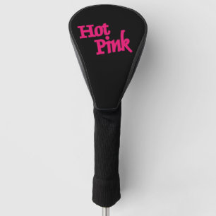 Hot Pink Black golf club driver head cover
