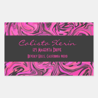 Hot Pink & Black Liquid Swirlz Sticker