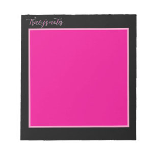Hot Pink & Black Modern Elegant Notepad
