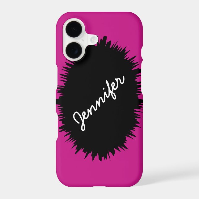 Hot Pink & Black, Personalized Name (Back)
