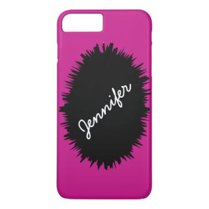 Hot Pink & Black, Personalized Name, Exciting iPhone 8 Plus/7 Plus Case