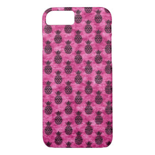 Hot Pink & Black Pineapple Tropical Summer Pattern Case-Mate iPhone Case