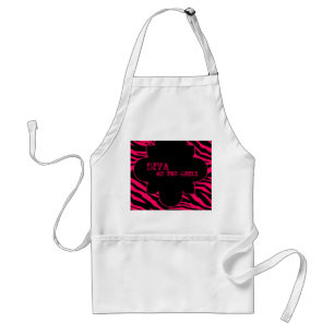 Hot Pink Black Zebra Print Animal Pattern Apron