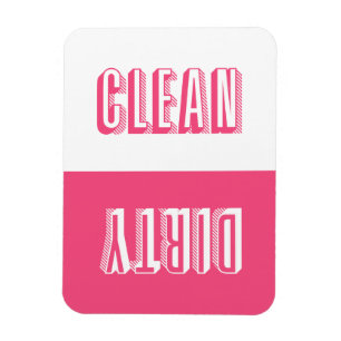 Hot Pink Block Modern Typography Dishwasher Magnet