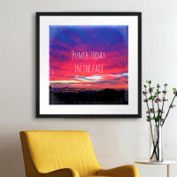 Hot Pink Blue Sunset Photo Punch Today in the Face