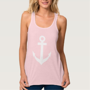 Hot pink boat anchor racerback tank top for women