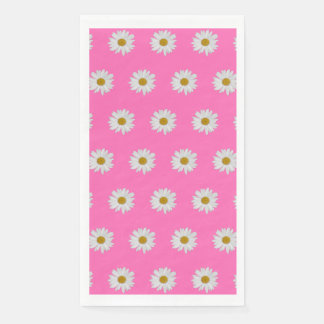 Hot Pink Bohemian Daisy Pattern Napkin