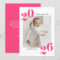 Hot Pink Bold Typography 2025 New Year Photo
