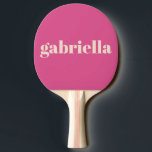 Hot Pink Bold Typography Personalized Name Ping Pong Paddle<br><div class="desc">Bold Modern Typography Personalized Name Ping Pong Paddle in Hot Pink</div>