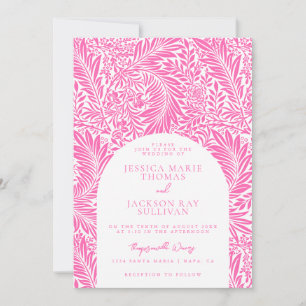 Hot Pink Botanical and Floral Wedding Invitation