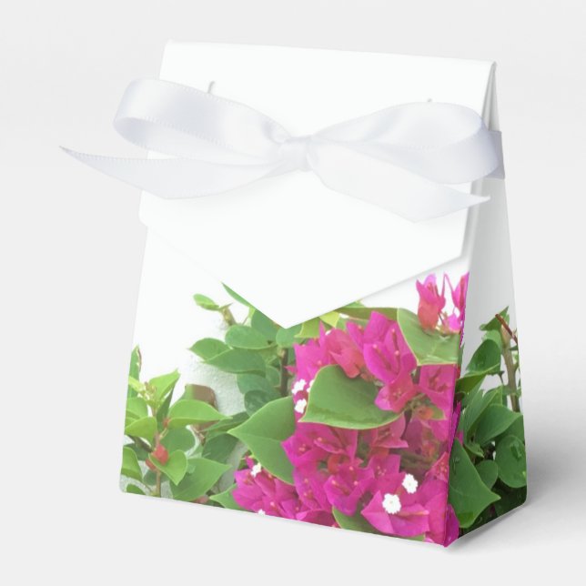 Hot Pink Bougainvillea Favor Box (Front Side)
