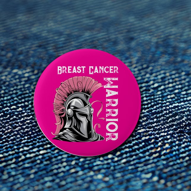 Hot Pink Breast Cancer Warrior 2 Inch Round Button (Creator Uploaded)