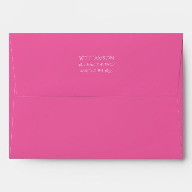 Hot Pink Bridal Shower Custom Return Address Envelope (Back (Top Flap))