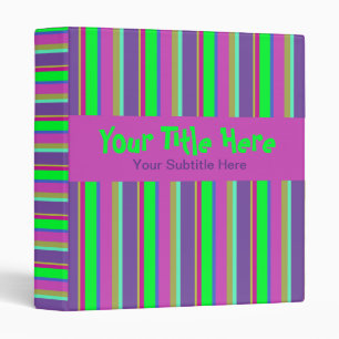 Hot Pink, Brilliant Green & Purple Stripedy Stripe Binder