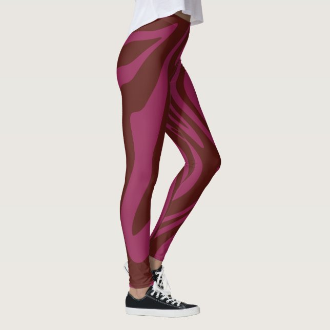 Hot pink& brown zebra print pattern  leggings (Right)