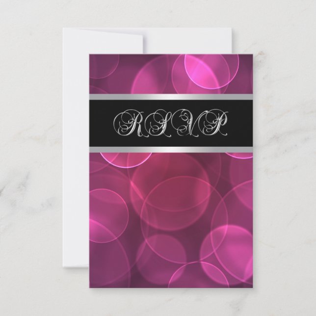 Hot Pink Bubbles RSVP Card (Front)