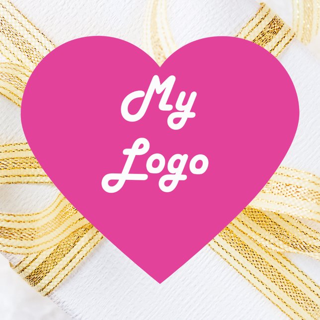 Hot pink business logo heart heart sticker (Creator Uploaded)