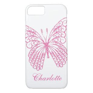 Hot Pink Butterfly iPhone 7 Case