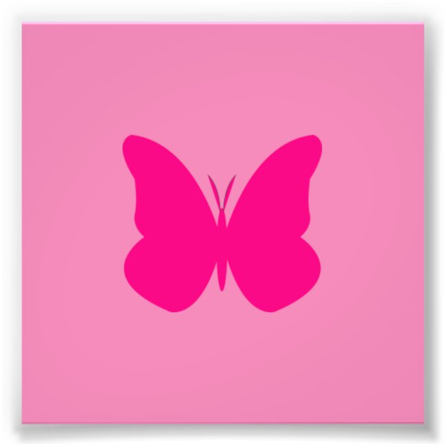 hot pink butterfly photo print (Front)