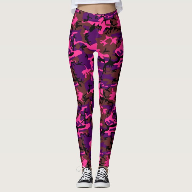Hot Pink Camo Leggings (Front)