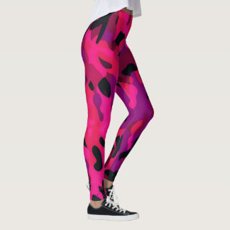 Hot Pink Camo Leggings - Unique Camo Pattern