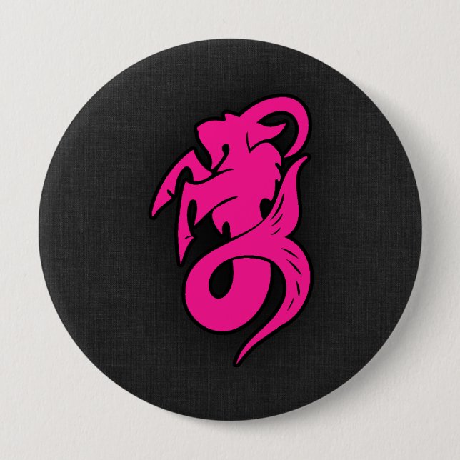Hot Pink Capricorn 4 Inch Round Button (Front)