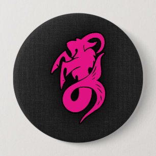 Hot Pink Capricorn 4 Inch Round Button