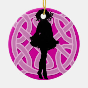 Hot Pink Celtic Dancer Ornament