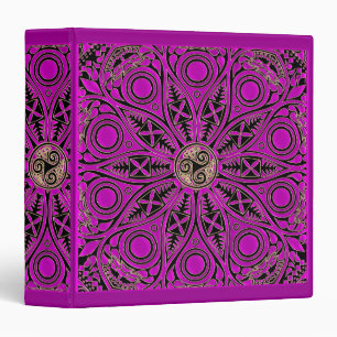 Hot Pink Celtic Triskele Mandala Binder