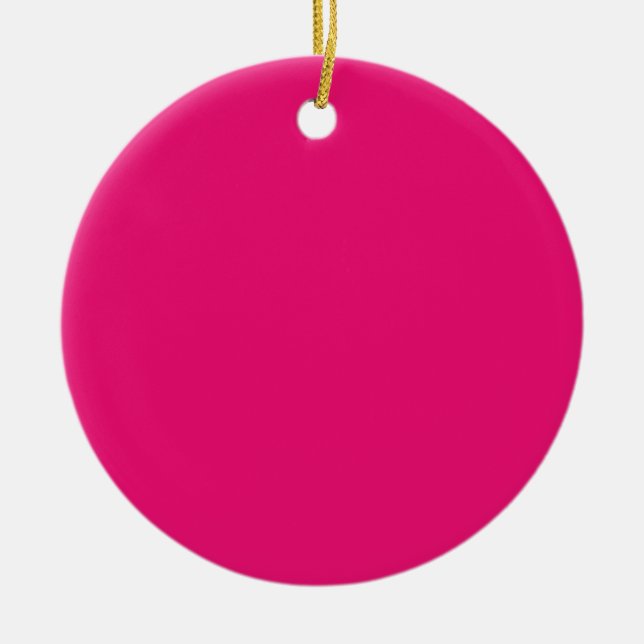Hot Pink ceramic round ornament (Front)