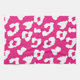 Hot Pink Cheetah Leopard Print Kitchen Towel