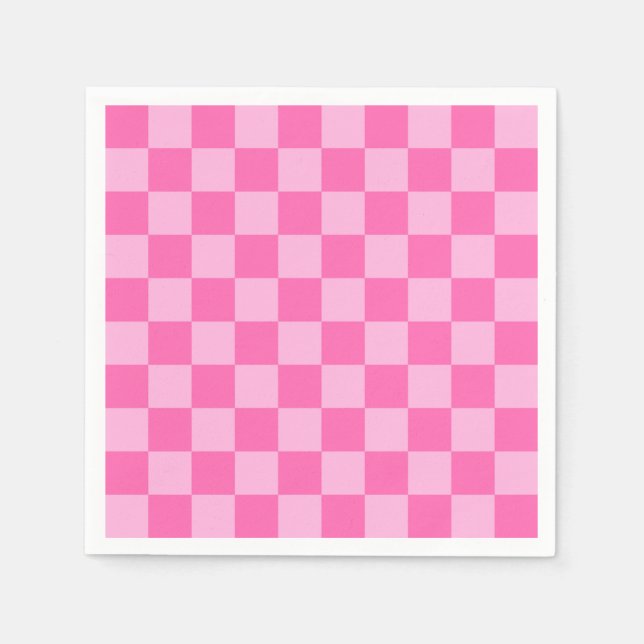 Hot Pink Chequerboard Napkin (Front)