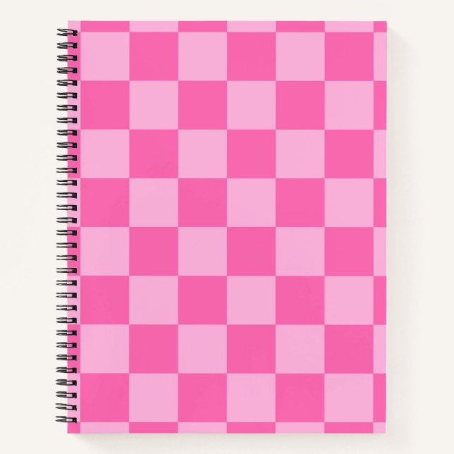 Hot Pink Chequerboard Notebook (Front)