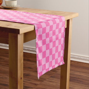 Hot Pink Chequerboard Short Table Runner