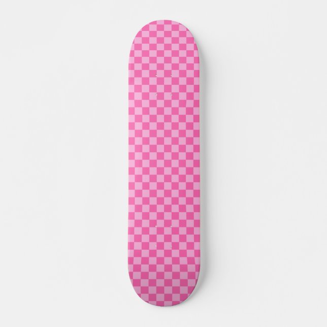 Hot Pink Chequerboard Skateboard (Front)