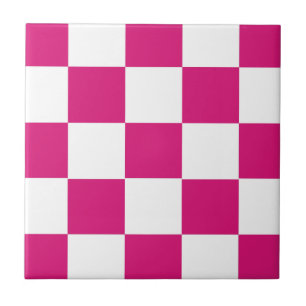 Hot Pink Chequerboard Tile
