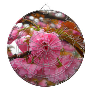 Hot Pink Cherry Blossom Flowers Dartboard