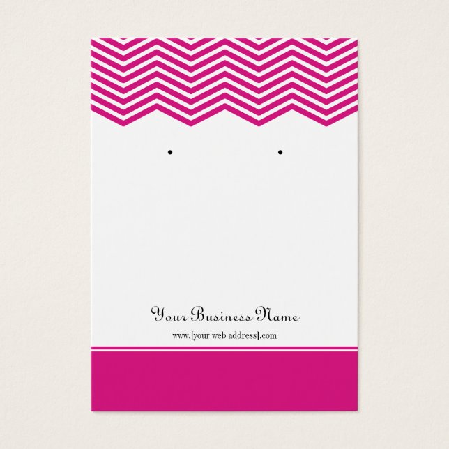 Hot Pink Chevron Custom Earring Display Card (Front)