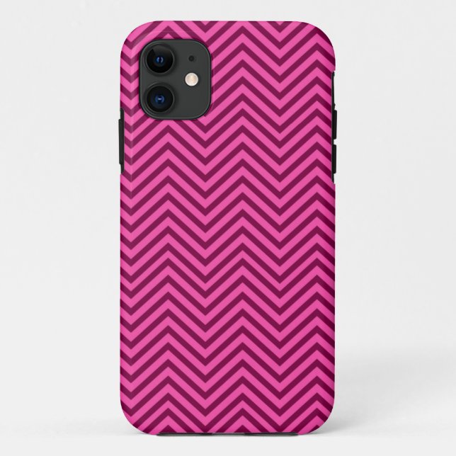Hot Pink Chevron Pattern Case-Mate iPhone Case (Back)