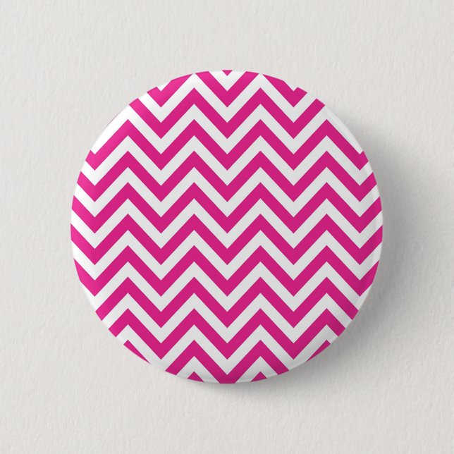 Hot Pink Chevron zigzag Pattern 2 Inch Round Button (Front)