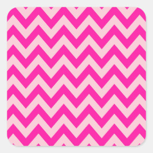 Hot Pink Chevron Zigzag Pattern Square Sticker