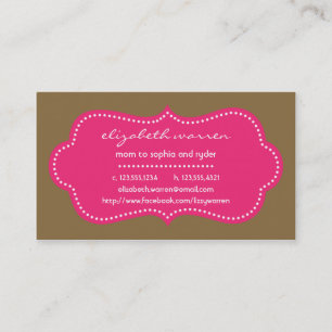 Hot Pink Chic Moderna Mommy Calling Card
