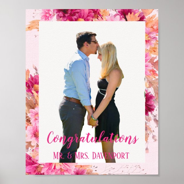 Hot Pink Chrysanthemum Love In Bloom Custom Poster (Front)