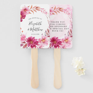Hot Pink Chrysanthemum Wedding Hand Fan