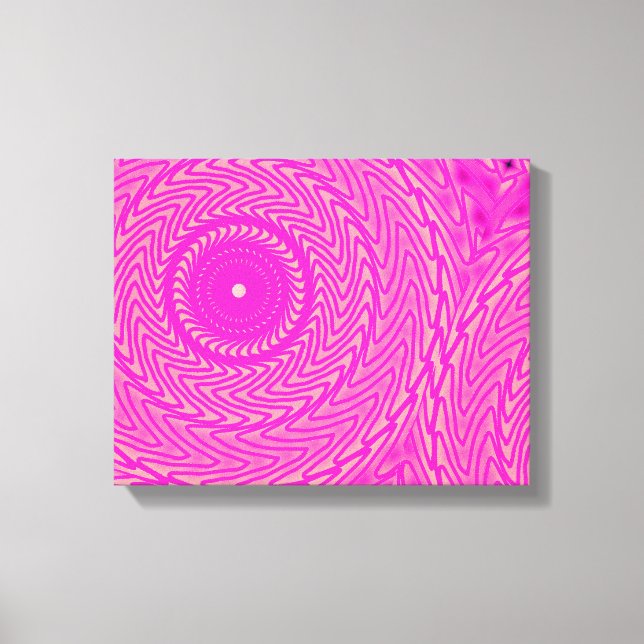 Hot pink circles pattern canvas print (Front)