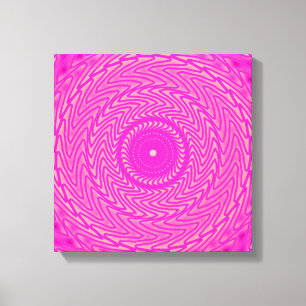 Hot pink circles pattern canvas print
