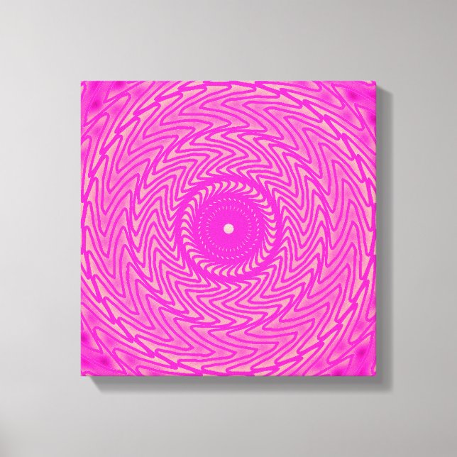 Hot pink circles pattern canvas print (Front)