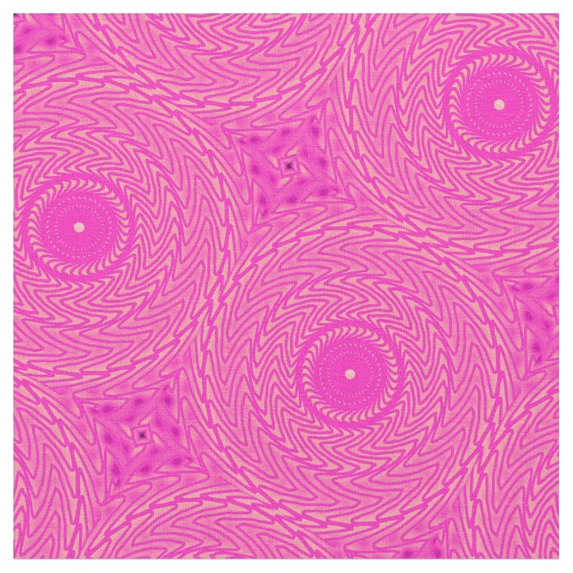 Hot pink circles pattern fabric (Close Up)